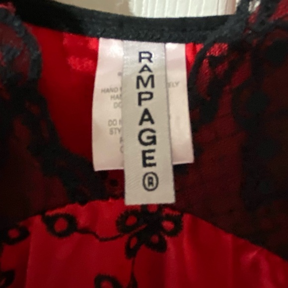 ♦️RAMPAGE Babydoll with underwear Red/Black  Size large Like New♦️ - Picture 3 of 9